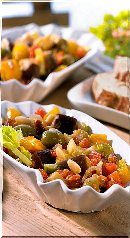 Complete salad for dinner: Sicilian caponata